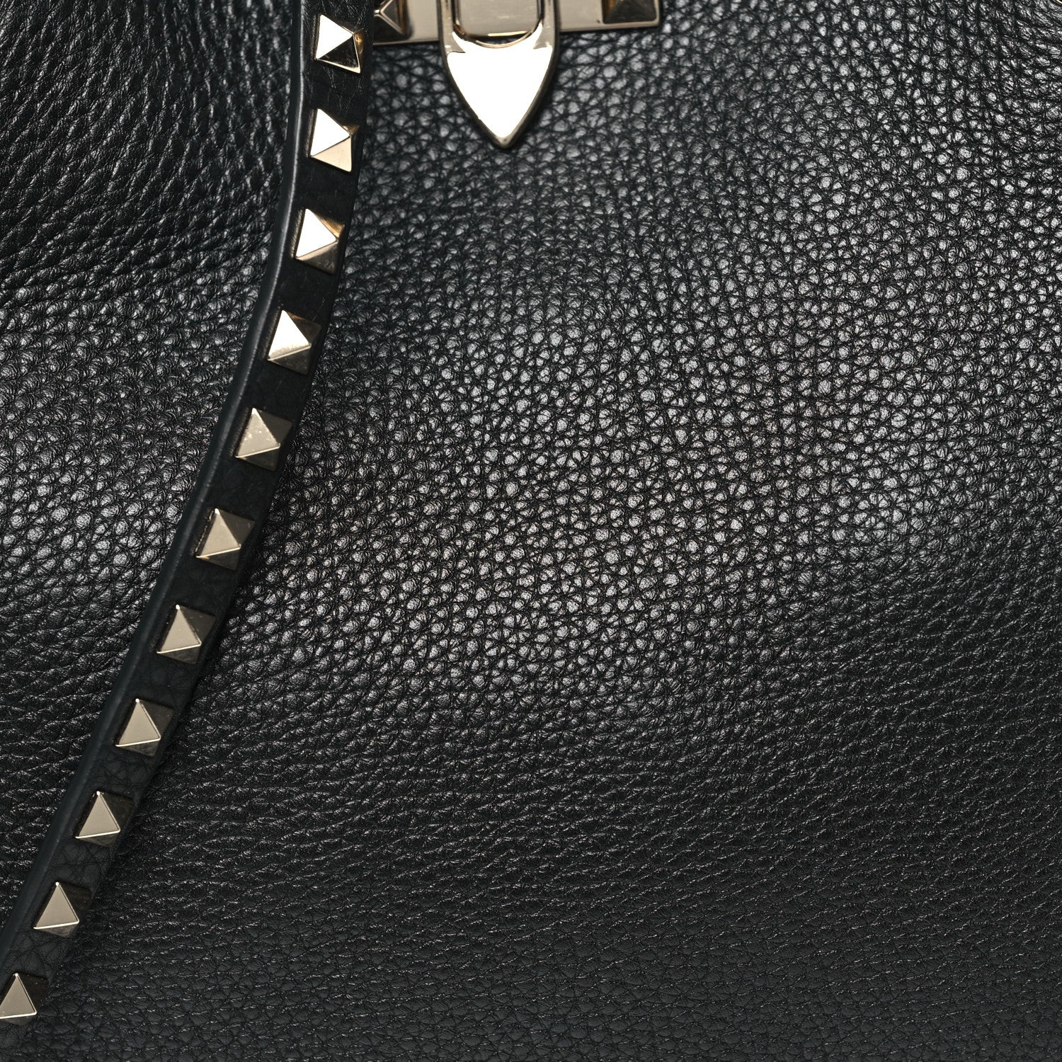 Valentino Garavani Vitello Medium Rockstud Tote Black 7 of 9