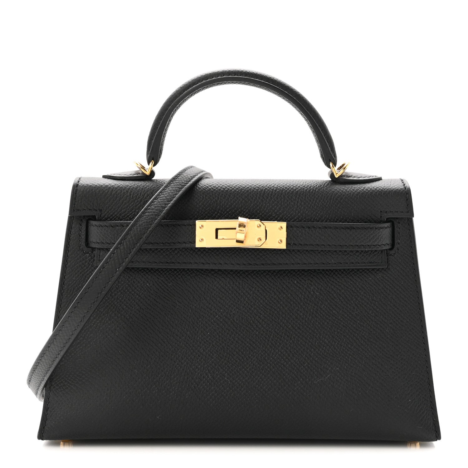 Hermes Mini Kelly 20cm in noir leather with alternate hardware - Hermes