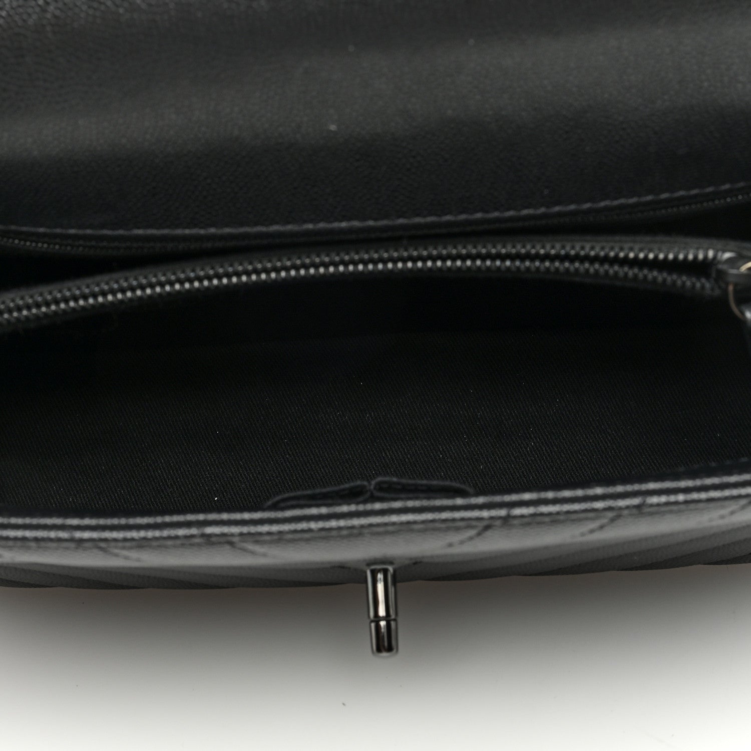 Chanel Caviar Chevron Quilted Small Coco Handle Flap So Black 5 of 10