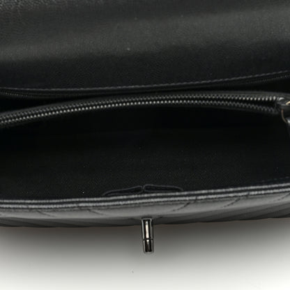 Chanel Caviar Chevron Quilted Small Coco Handle Flap So Black 5 of 10