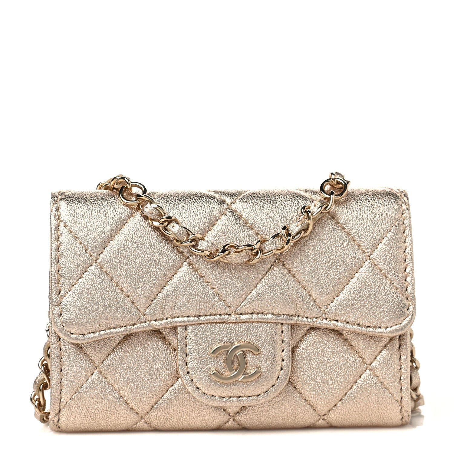 Chanel Metallic Lambskin Quilted Belt Bag Gold 1 of 9