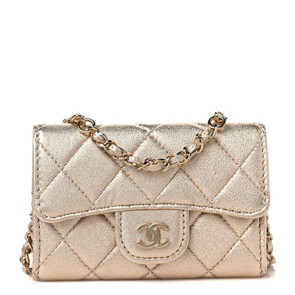 Chanel Metallic Lambskin Quilted Belt Bag Gold 1 of 9