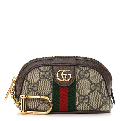 Gucci GG Supreme Monogram Web Ophidia Dome Key Pouch Beige New Acero 1 of 6