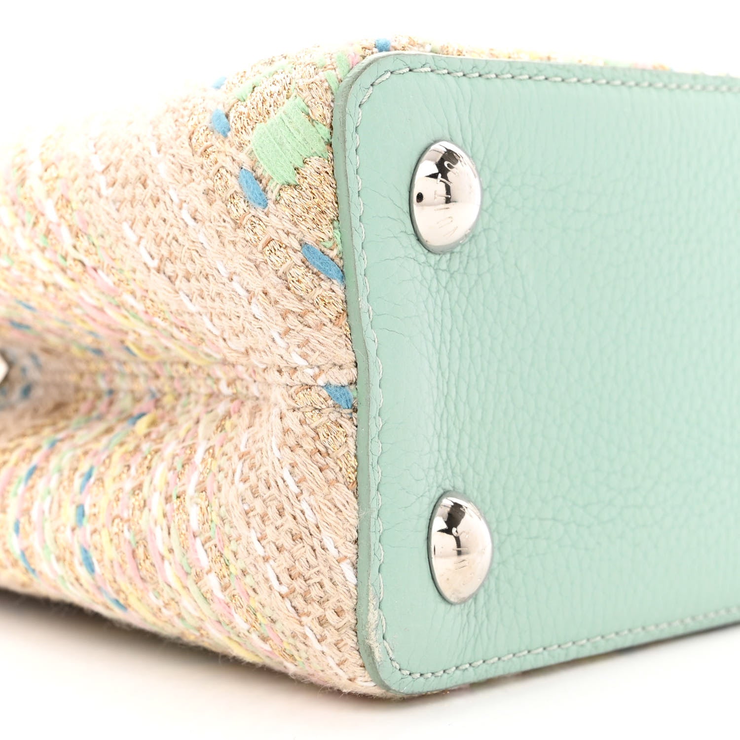 Louis Vuitton Tweed Taurillon Capucines BB Multicolor Light Blue 8 of 12