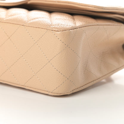 Chanel Caviar Quilted Medium Double Flap Beige 10 of 12