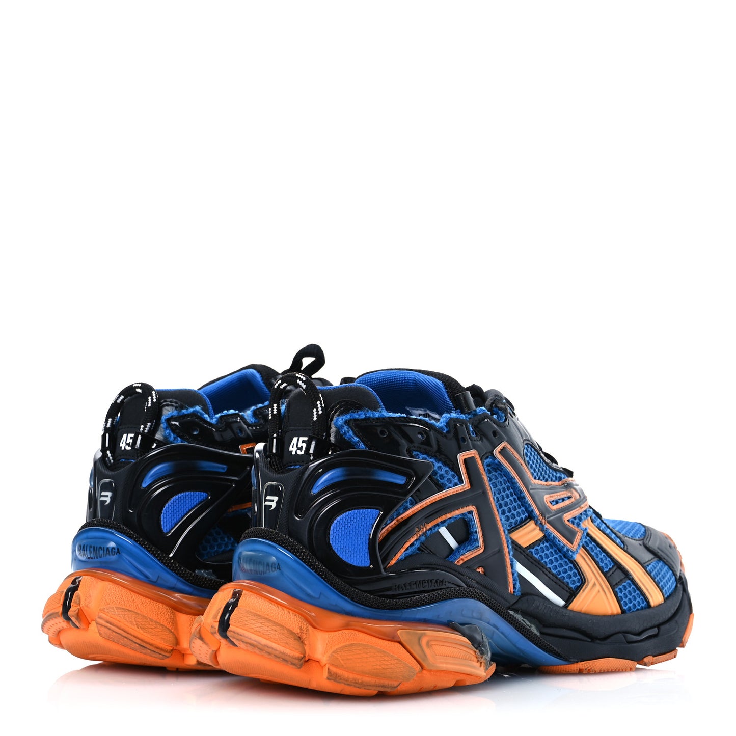 Mesh Rubber Bi-Color Mens Runner Sneakers 12 Blue Orange Black White