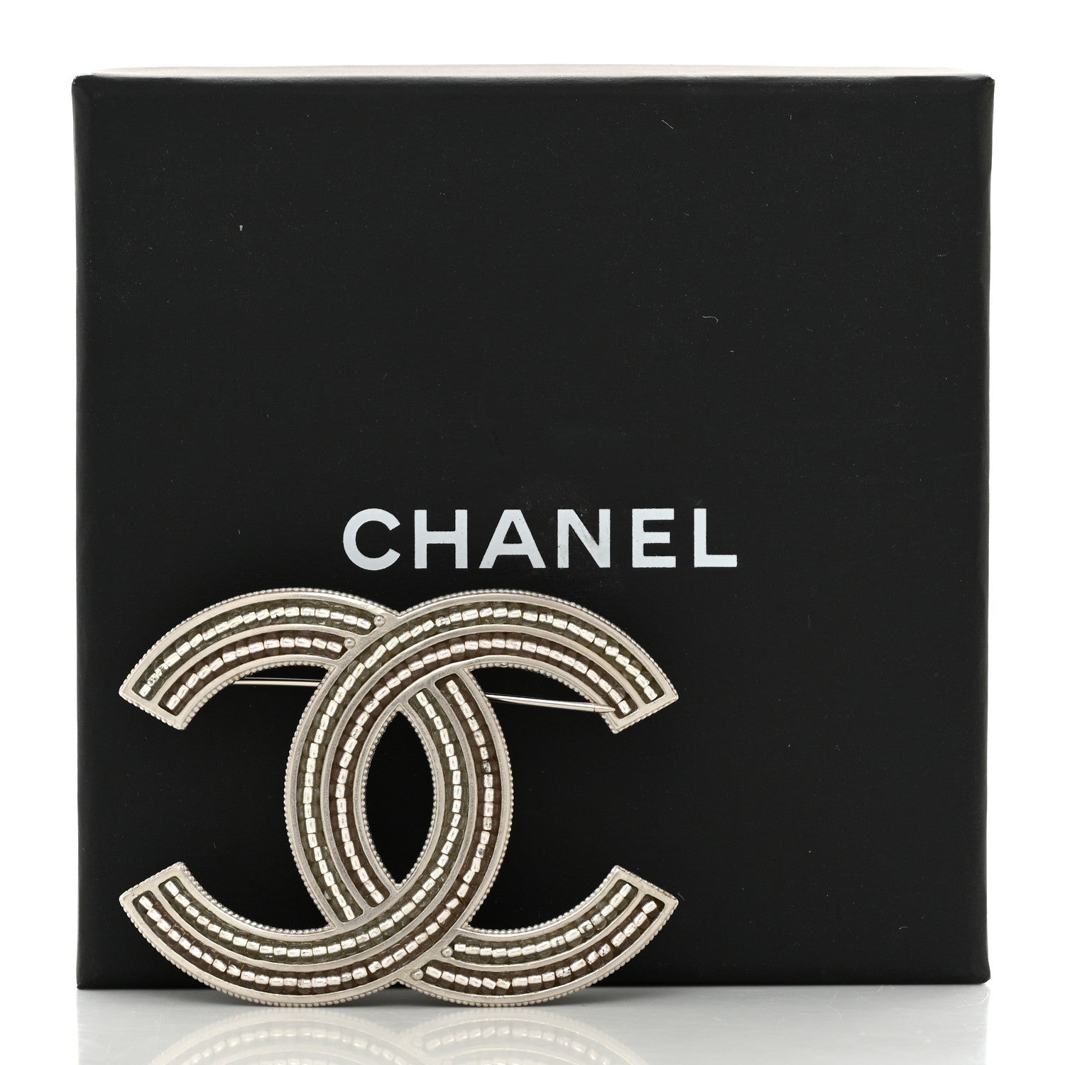 Chanel Metal CC Brooch Silver 4 of 4