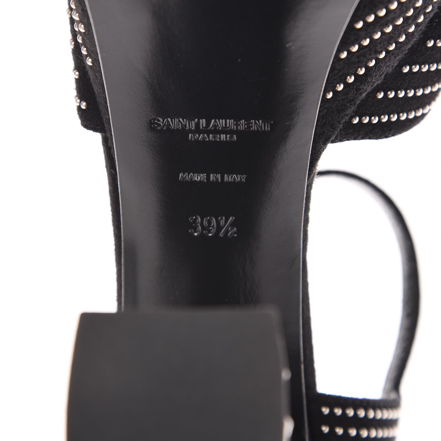 Saint Laurent Suede Studded Candy 80 Platform Sandals 39.5 Black 6 of 9