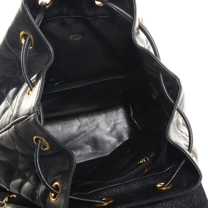 Chanel Quilted Caviar Drawstring Backpack Black 5 of 9