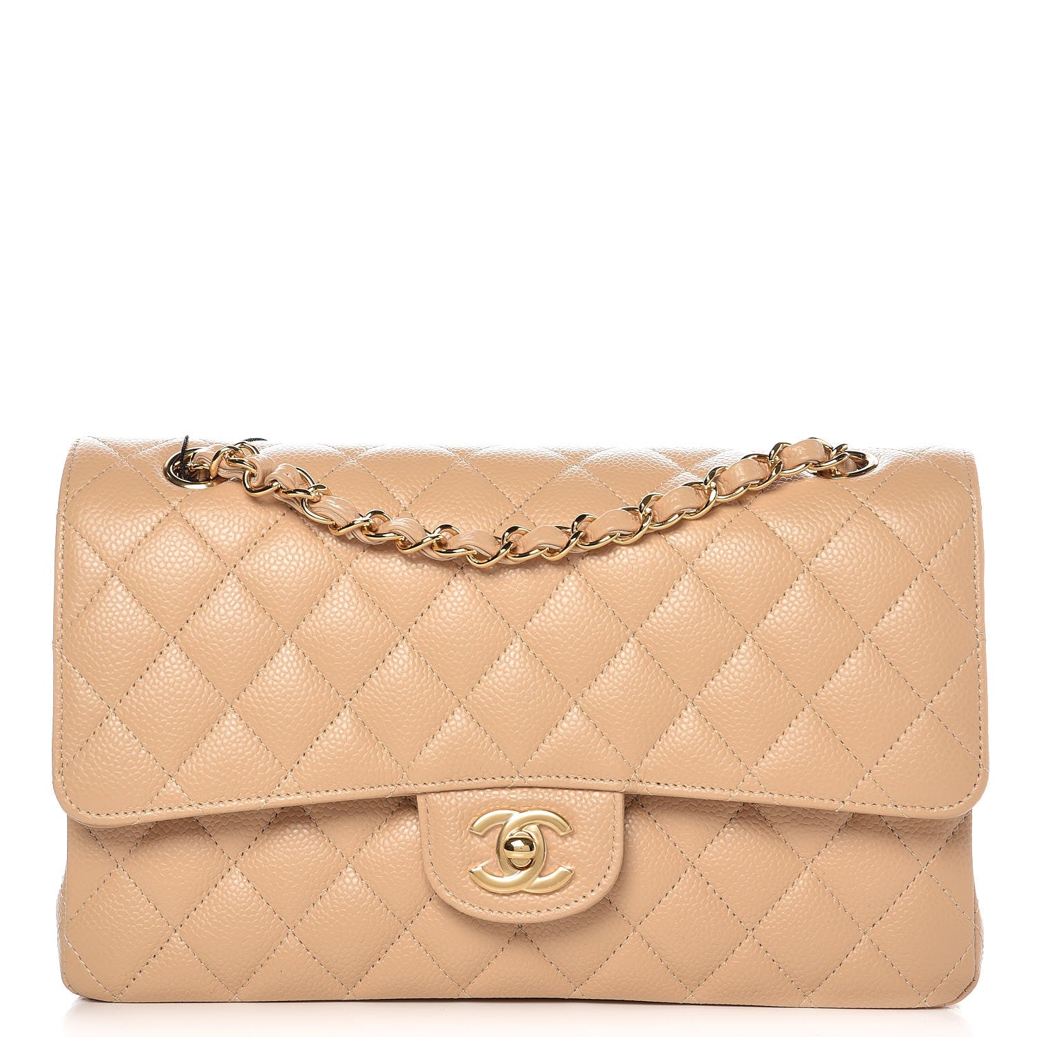 Chanel Caviar Quilted Medium Double Flap Beige Clair 1 of 8