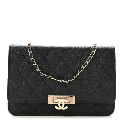 Chanel Caviar Quilted Golden Class Wallet On Chain WOC Black 1 of 12