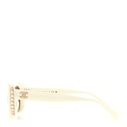 Chanel Acetate Pearl Cat Eye CC Sunglasses 5481-H-A White 3 of 8