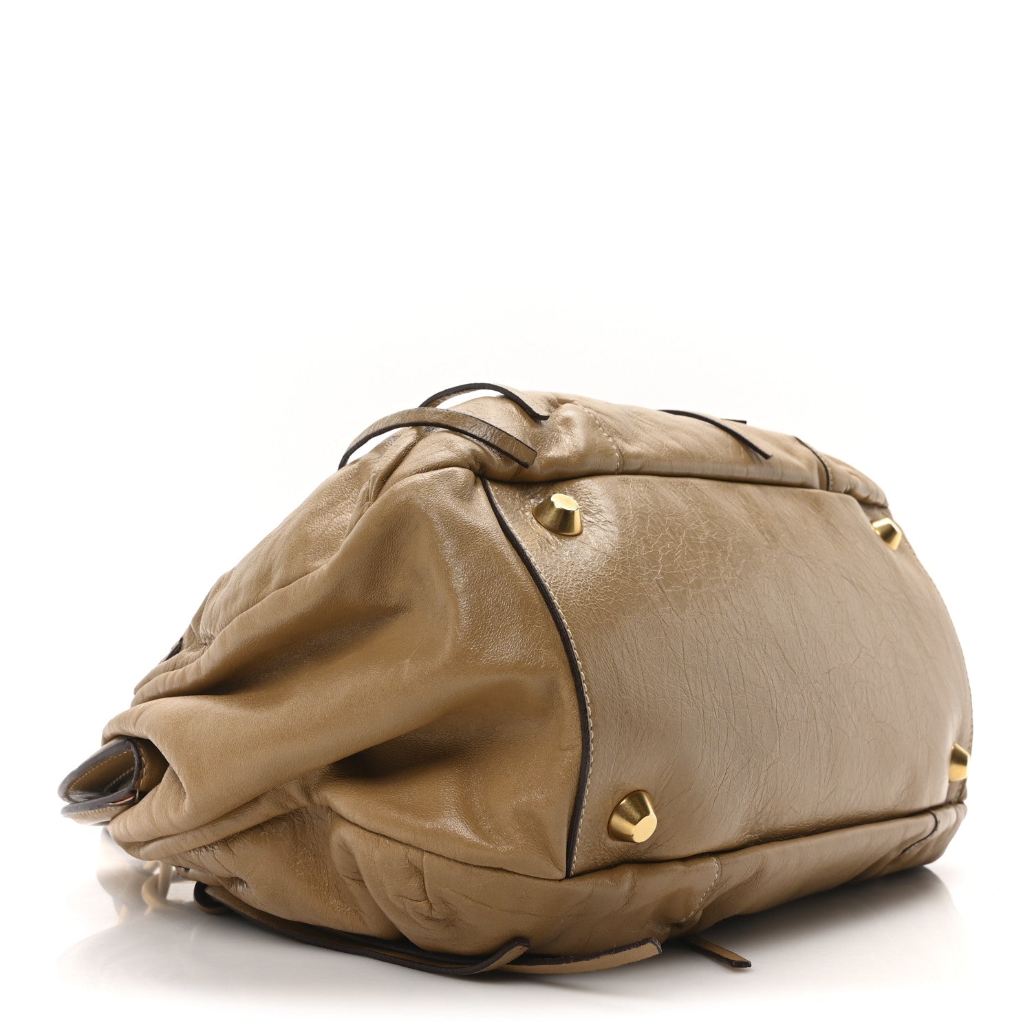 Miu Miu Nappa Lux Two Way Handbag Sabbia 4 of 9