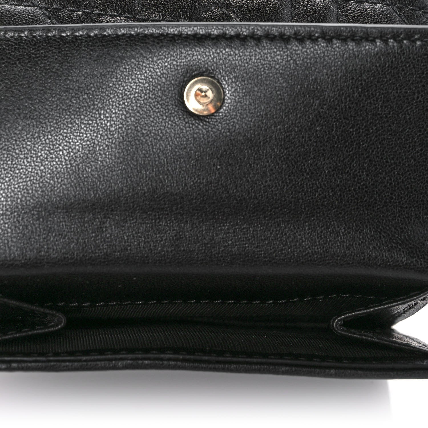 Christian Dior Lambskin Cannage Lady Dior Lotus Wallet Black 6 of 10