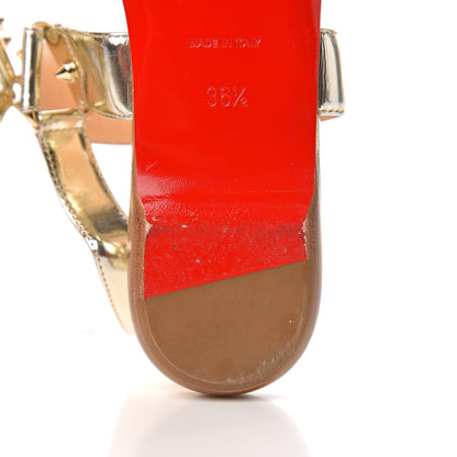 Christian Louboutin Specchio Spike Bikee Flat Sandals 36.5 Light Gold 9 of 11