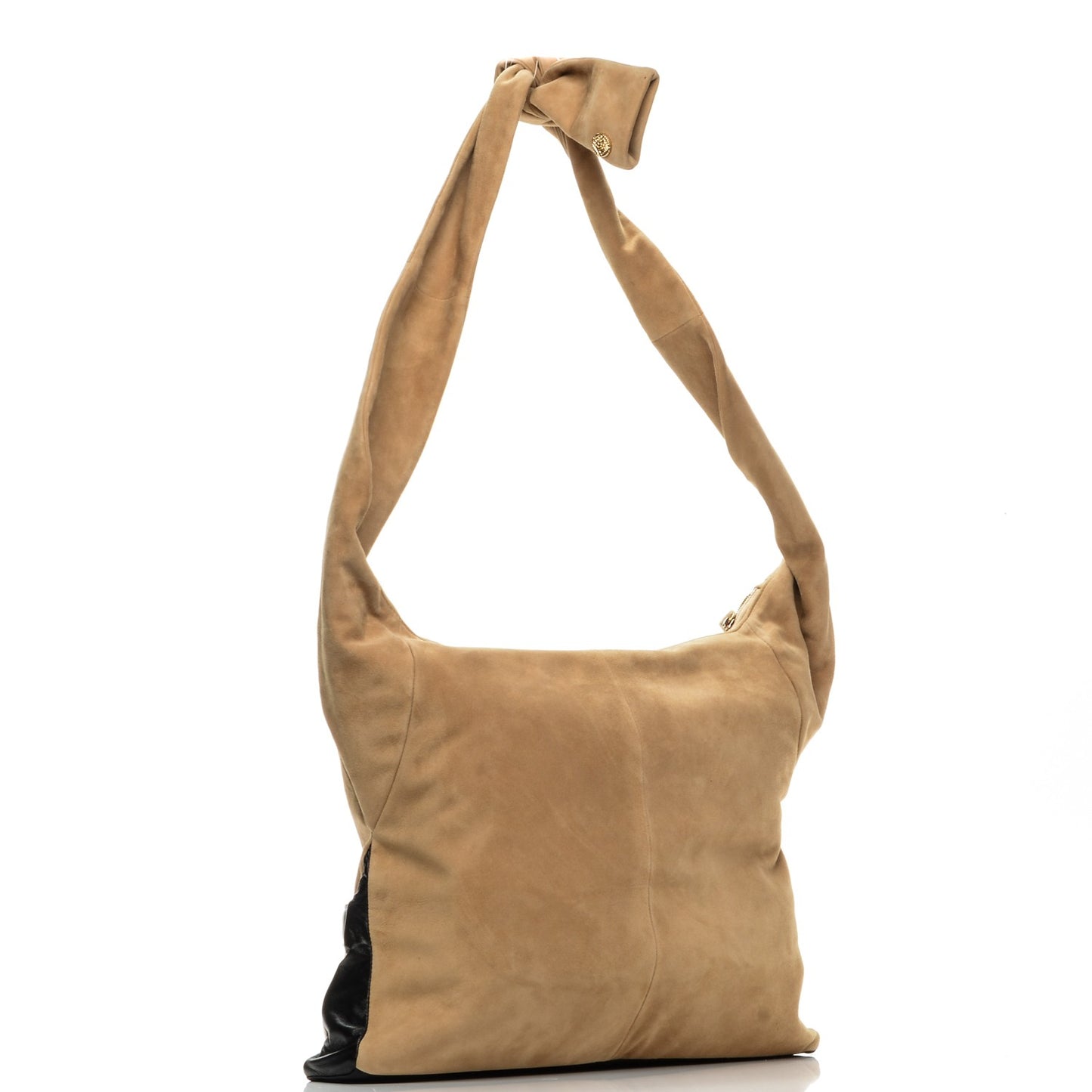 Suede Lambskin Large Girl Bag Beige Black