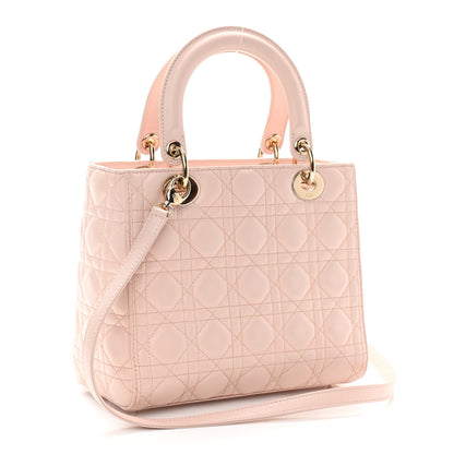 Christian Dior Lambskin Cannage Medium Lady Dior Light Pink 3 of 13