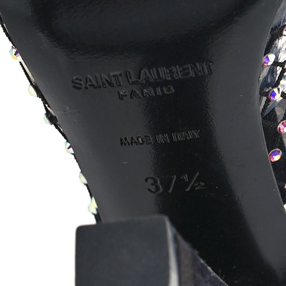 Saint Laurent Mesh Crystal 68 Knee High Boots 37.5 Black 6 of 8
