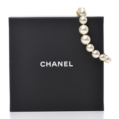 Chanel Graduated Pearl Crystal CC Bracelet Gold 5 of 5