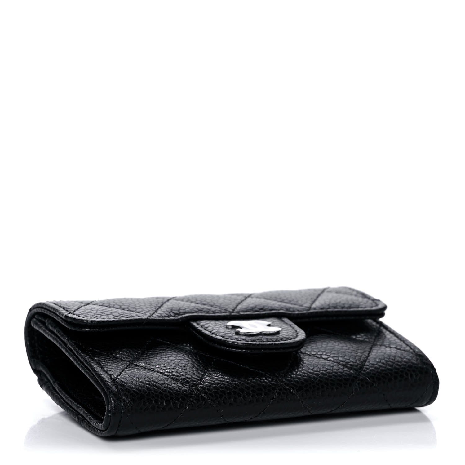 Chanel Caviar Quilted Flap Card Holder Wallet Black 4 of 12