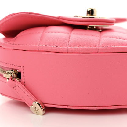 Chanel Lambskin Quilted CC In Love Heart Clutch With Chain Pink 8 of 9