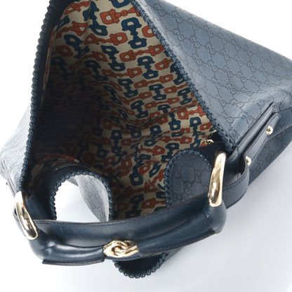 Gucci Guccissima Large Horsebit Chain Hobo Blue 5 of 15