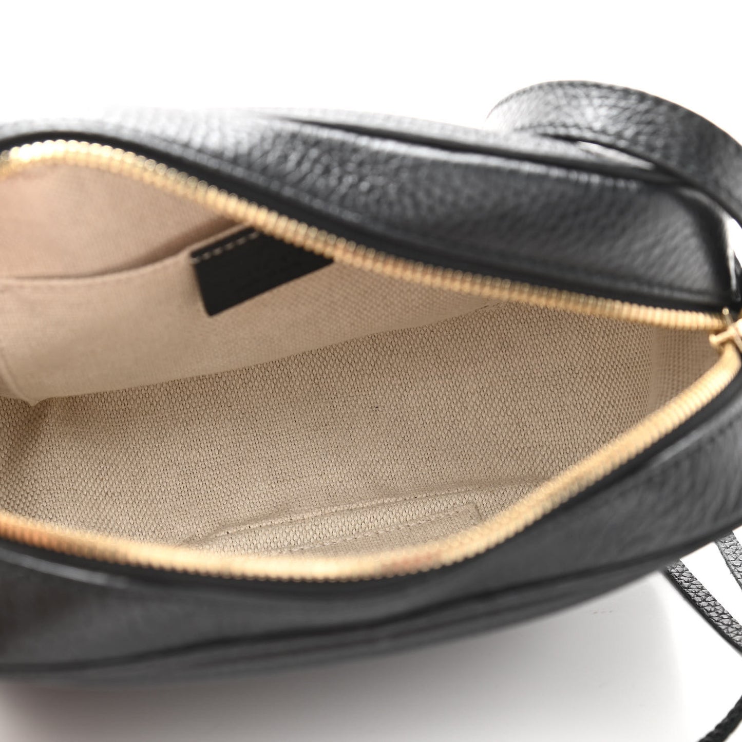 Pebbled Calfskin Small Soho Disco Bag Black