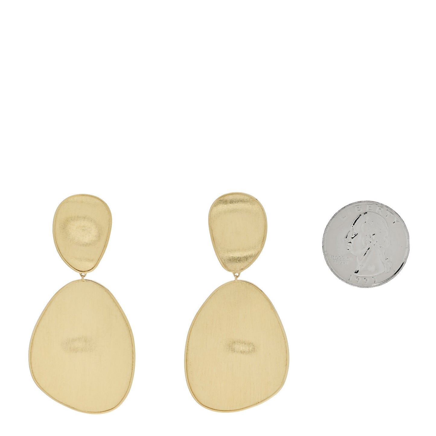 18K Yellow Gold Large Lunaria Drop Earrings