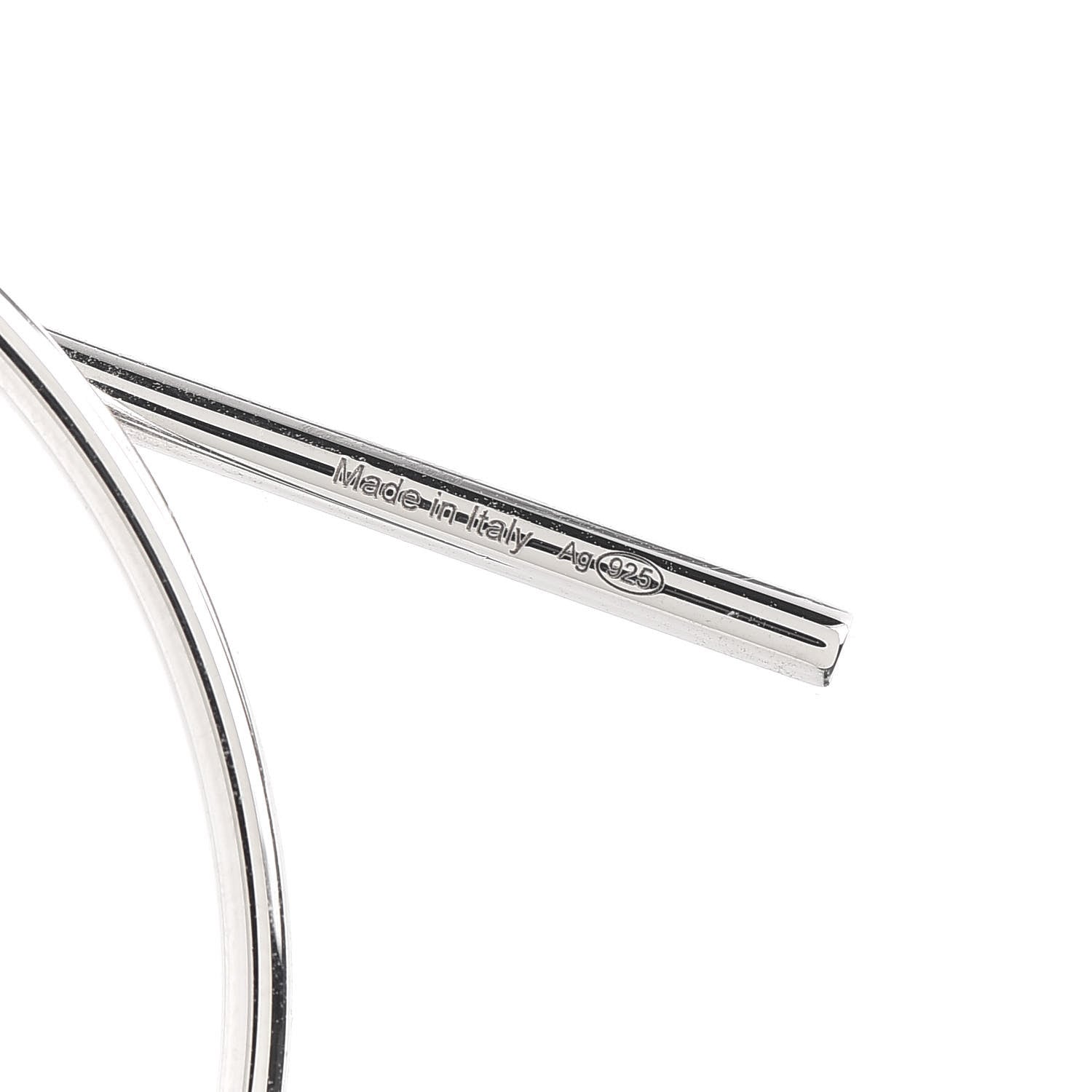 Hermes Sterling Silver MM Loop Earrings 6 of 7