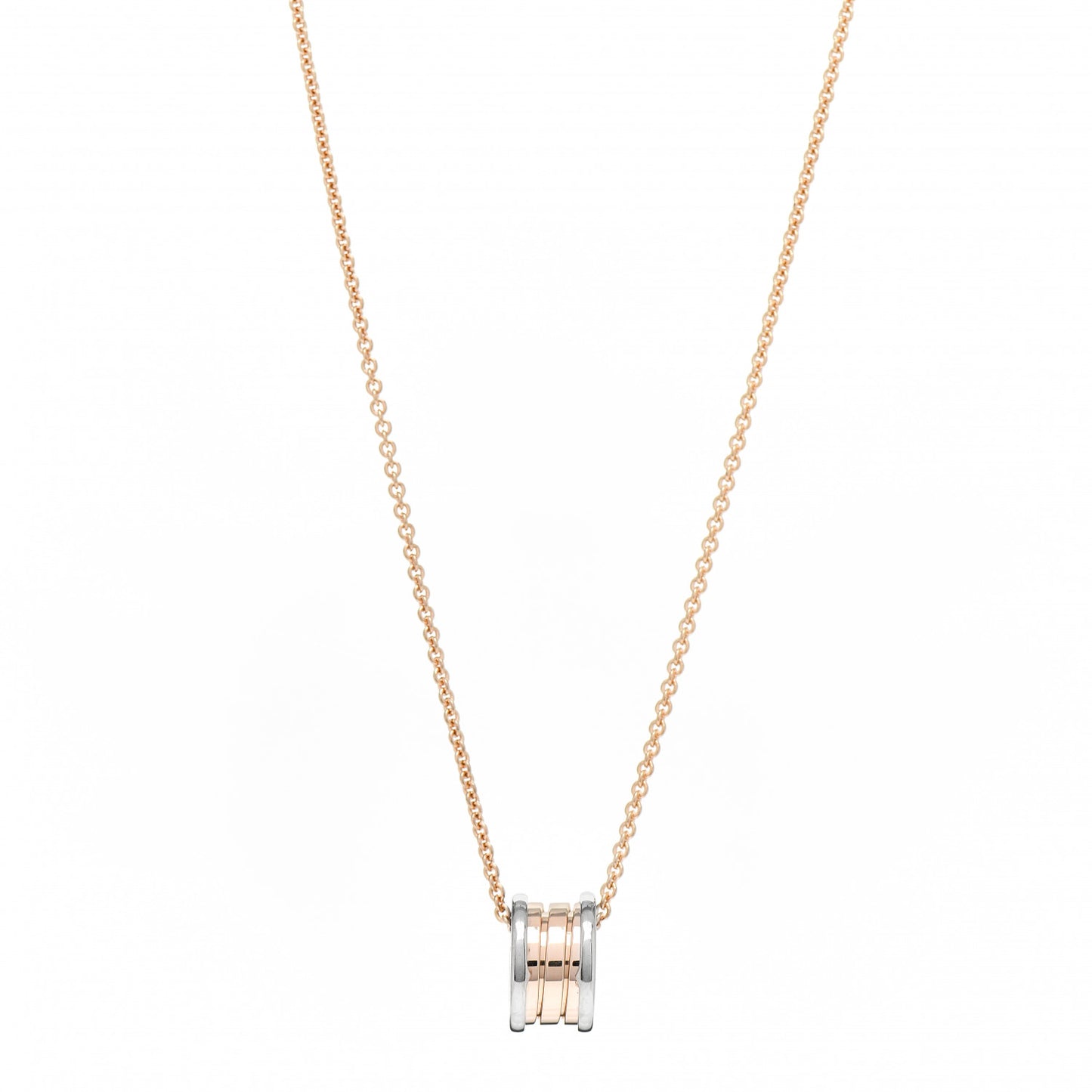 18K Rose White Gold B.Zero1 Pendant Necklace