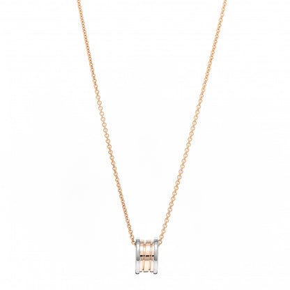 Bulgari 18K Rose White Gold B.Zero1 Pendant Necklace 1 of 4