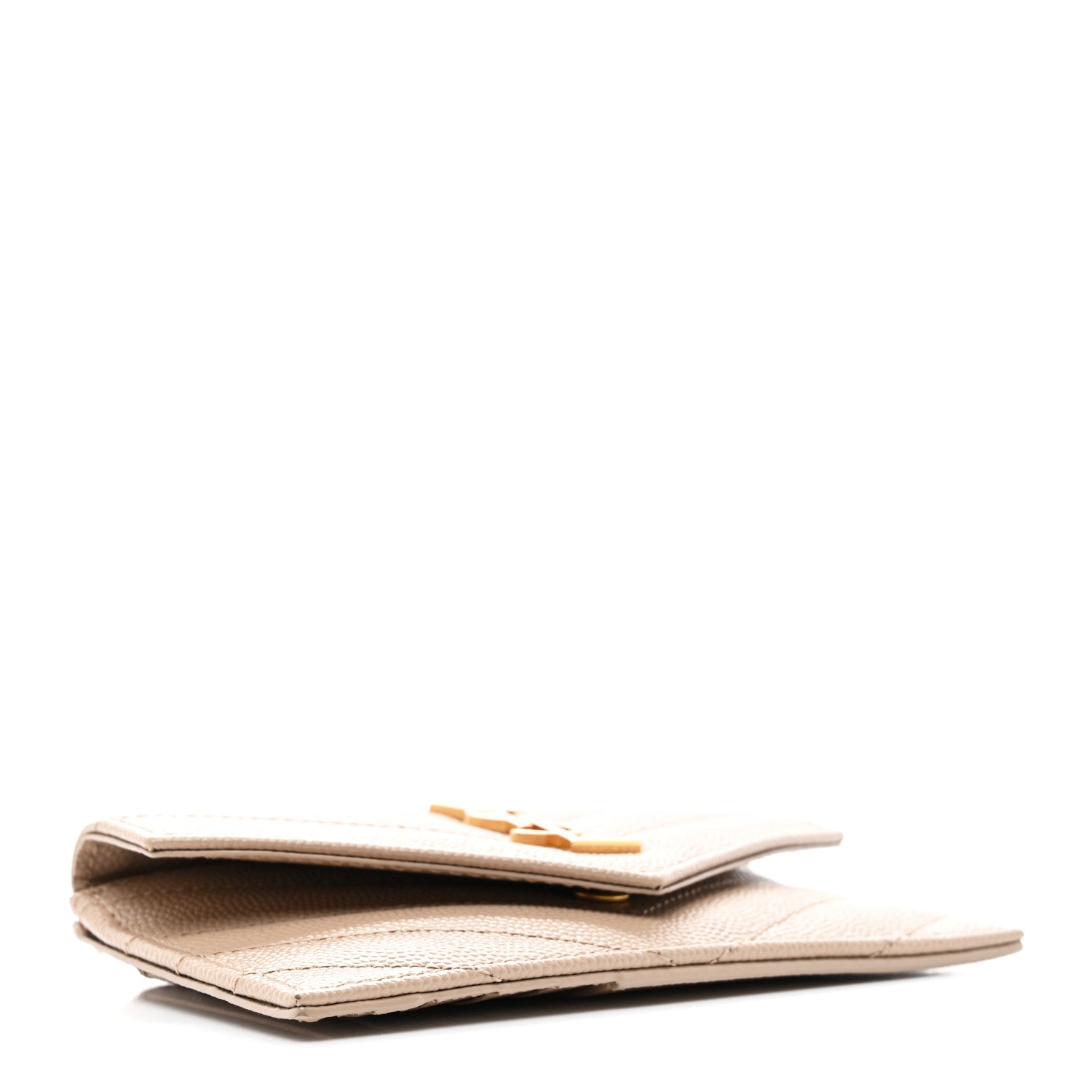 Saint Laurent Monogram Grain de Poudre 5 Fragments Zip Pouch Card Holder Dark Beige 4 of 9