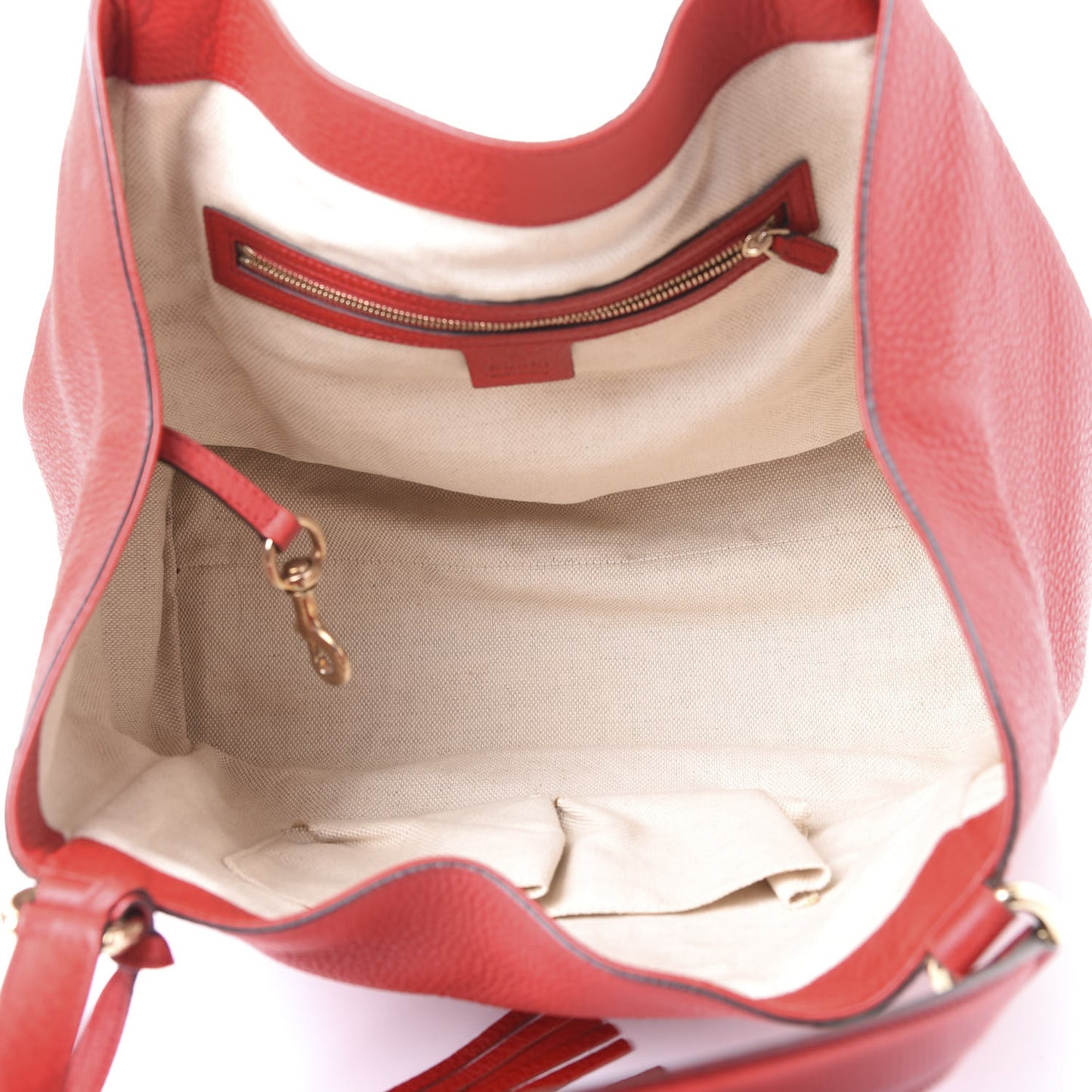 Pebbled Calfskin Medium Soho Shoulder Bag Red