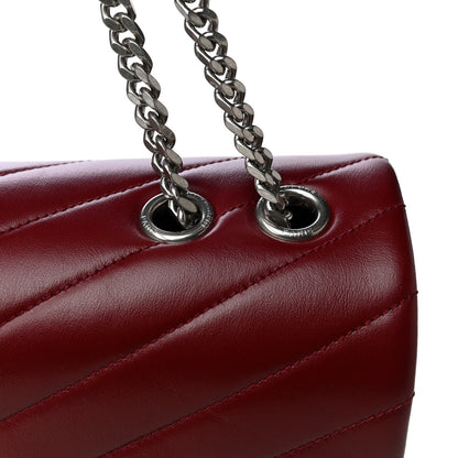 Saint Laurent Calfskin Y Quilted Monogram Medium Loulou Chain Satchel Rouge Legion 5 of 5