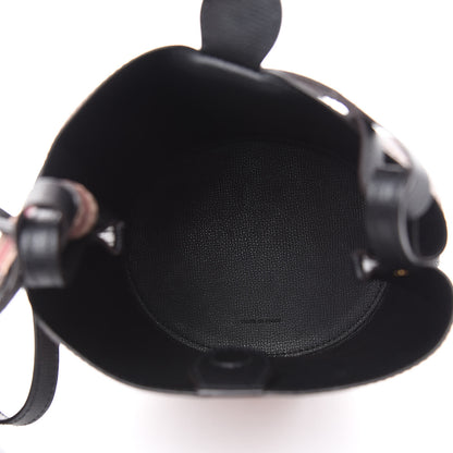 Burberry Haymarket Check Colours Small Lorne Bucket Crossbody Black 5 of 9