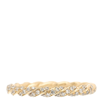 David Yurman 18K Yellow Gold Diamond Paveflex Ring 57 8 1 of 4
