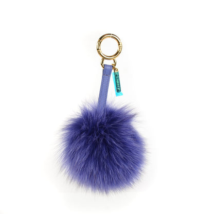 Fendi Fox Fur Pom Pom Bag Charm Berry 1 of 7