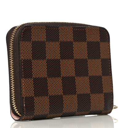 Louis Vuitton Damier Ebene Zippy Coin Purse Rose Ballerine 3 of 10