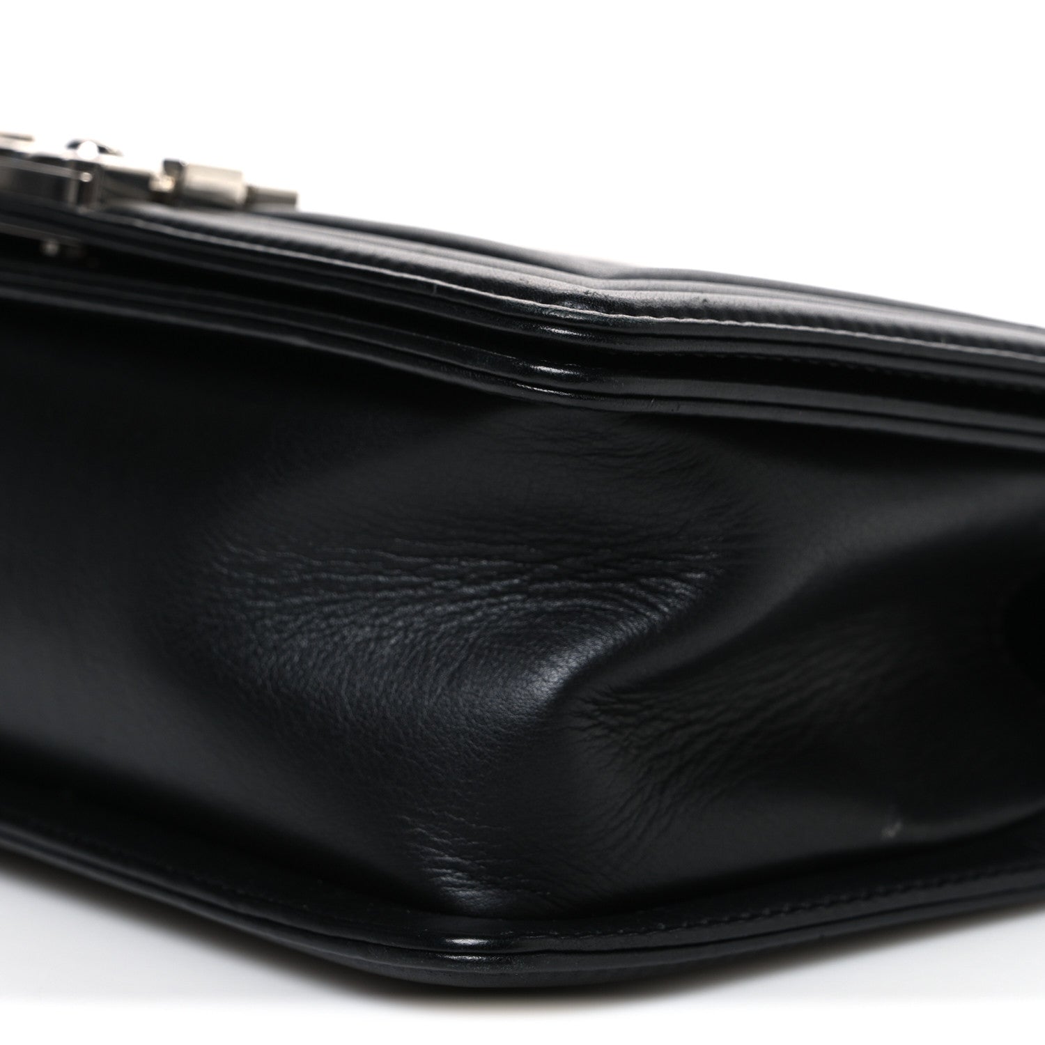 Chanel Calfskin Chevron Quilted Medium Boy Flap Black 10 of 11