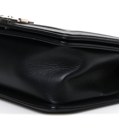 Chanel Calfskin Chevron Quilted Medium Boy Flap Black 10 of 11