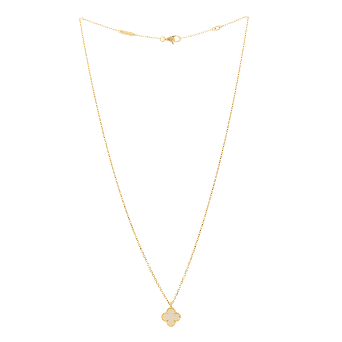 18K Yellow Gold Mother of Pearl Sweet Alhambra Pendant Necklace