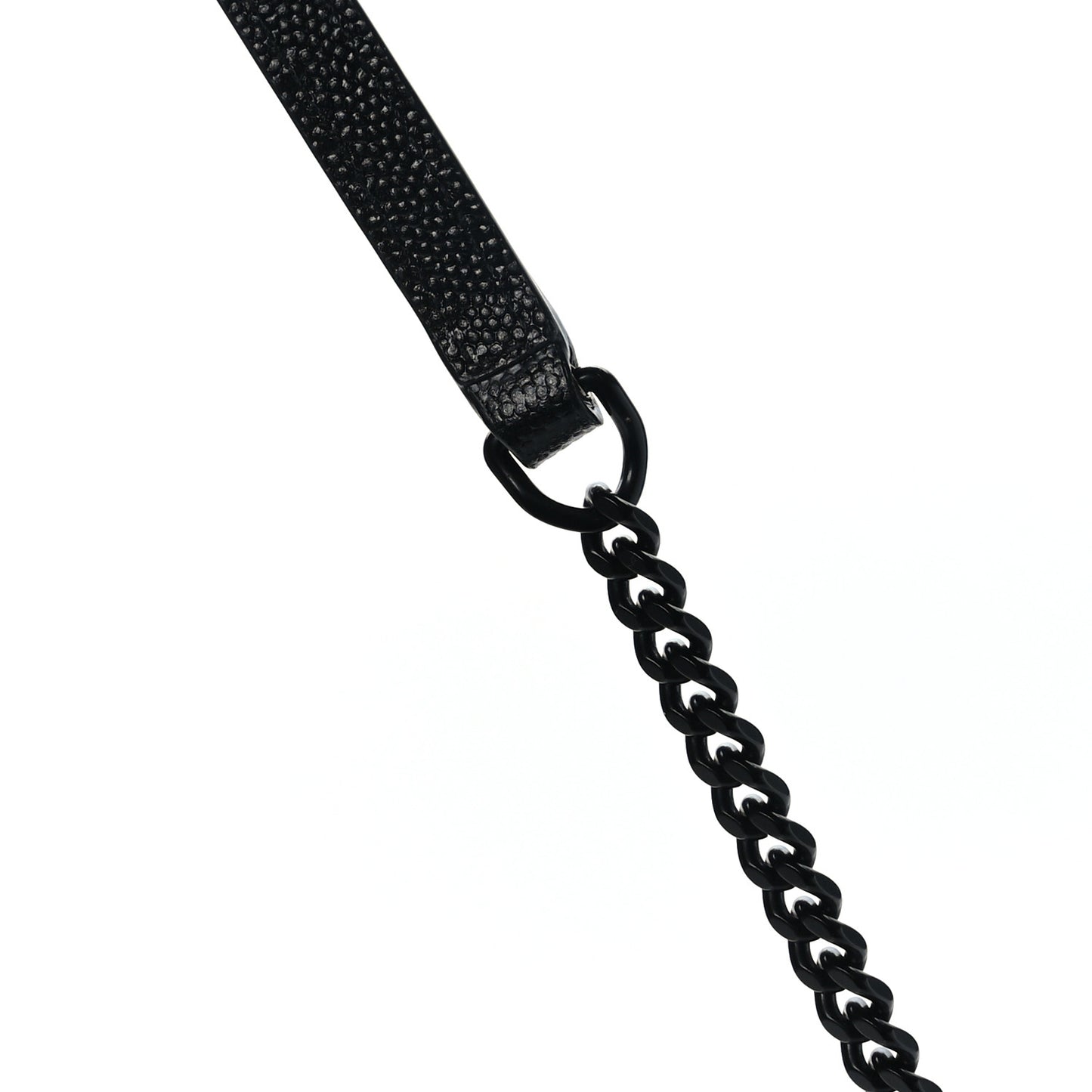 Grain De Poudre Matelasse Chevron Monogram Monochrome Envelope Chain Wallet Black