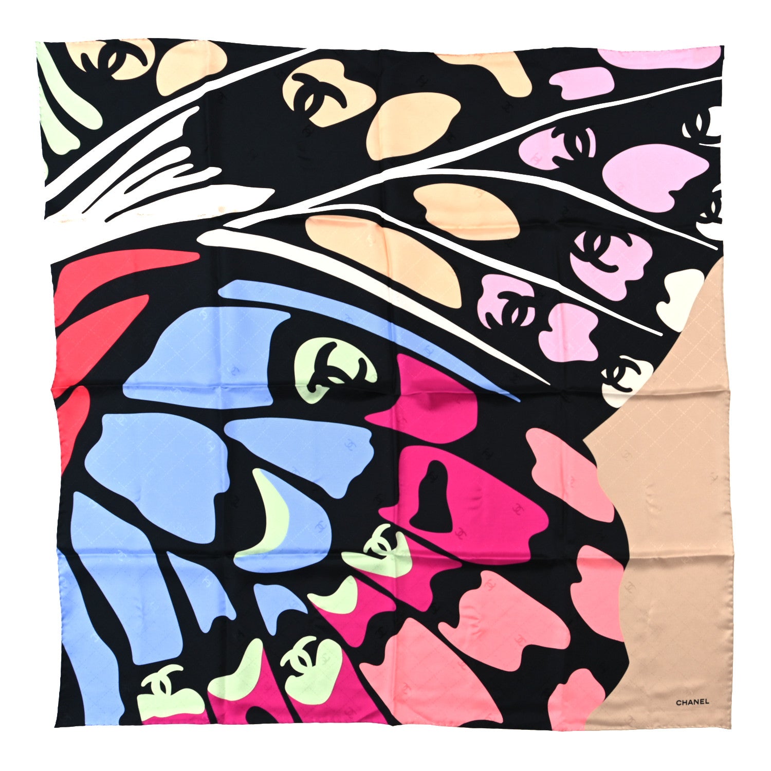 Chanel Silk CC Butterfly Square Scarf Multicolor 1 of 3