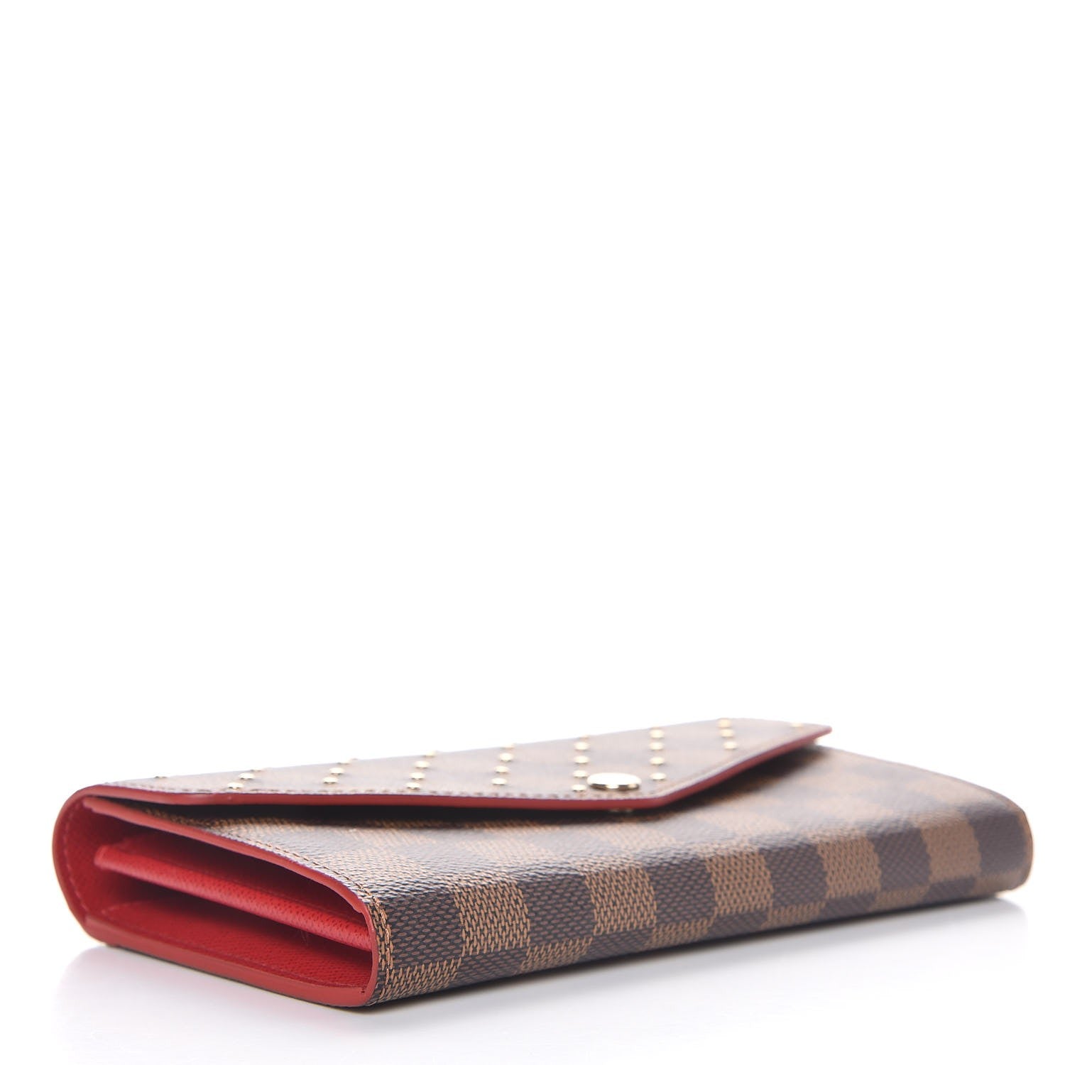 Louis Vuitton Damier Ebene Studded Sarah Wallet NM Cherry 4 of 8