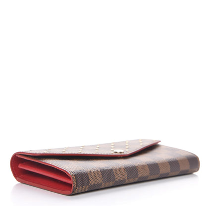 Louis Vuitton Damier Ebene Studded Sarah Wallet NM Cherry 4 of 8
