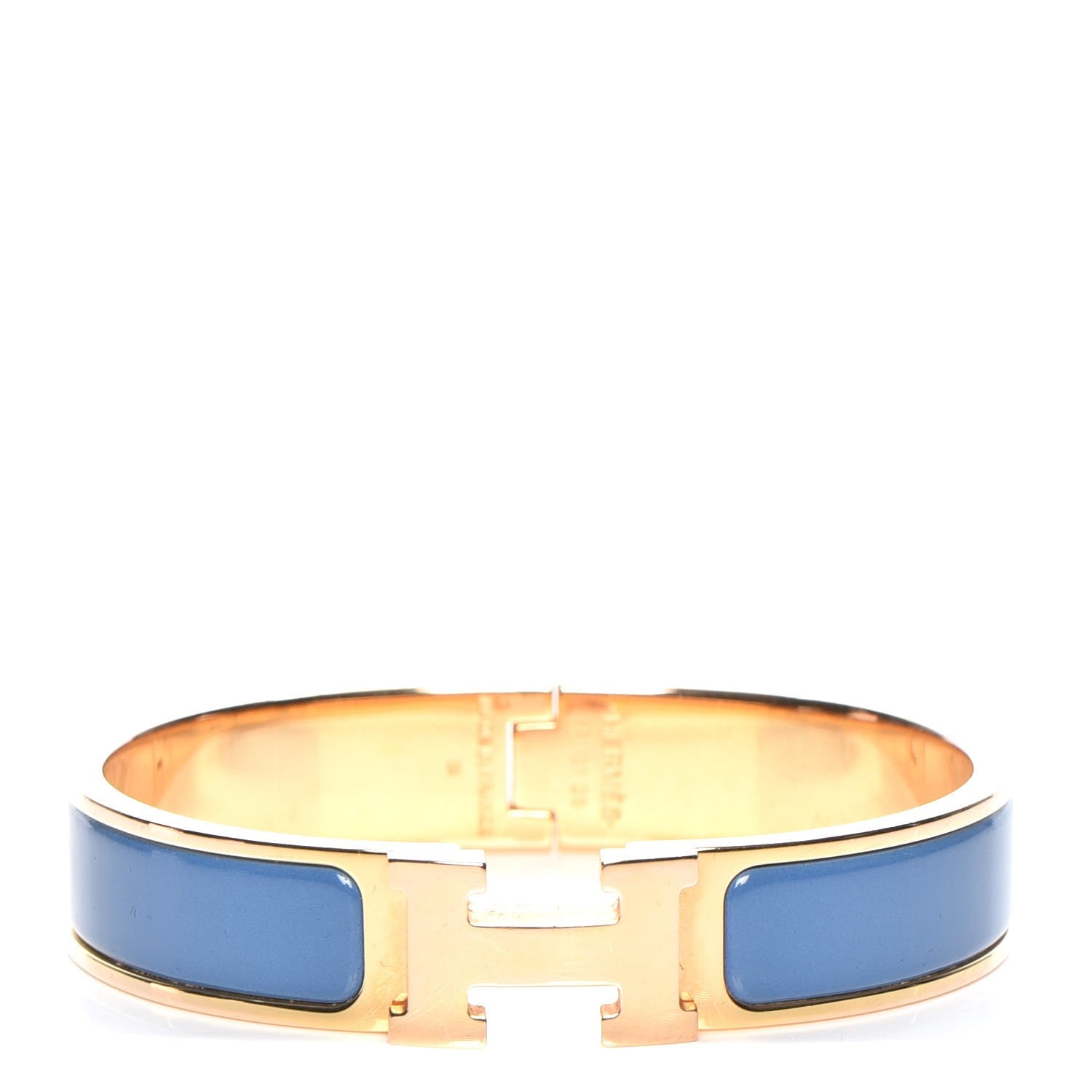 Hermes Enamel Narrow Clic Clac H Bracelet PM Bleu Transat 1 of 6