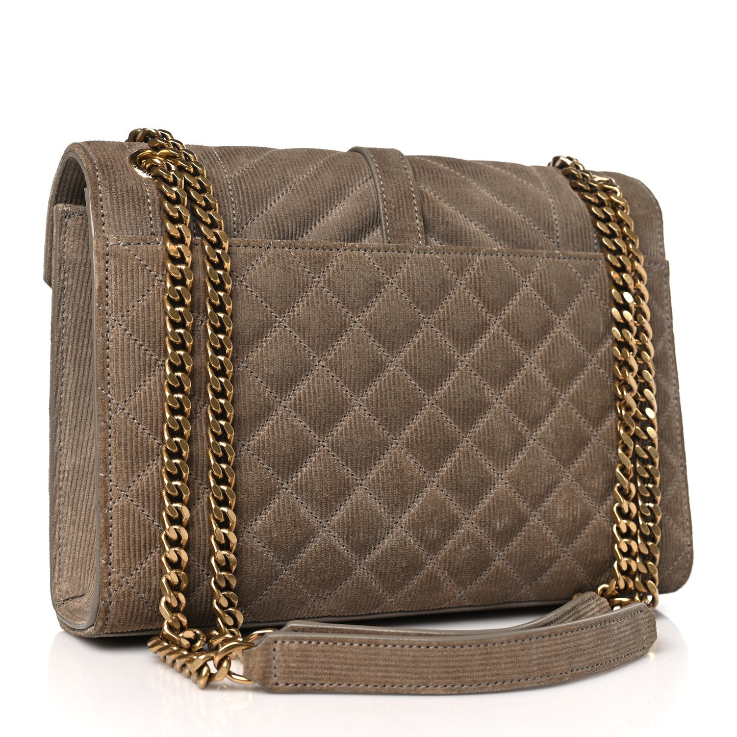 Canvas Calfskin Mixed Matelasse Triquilt Medium Monogram Satchel Beige