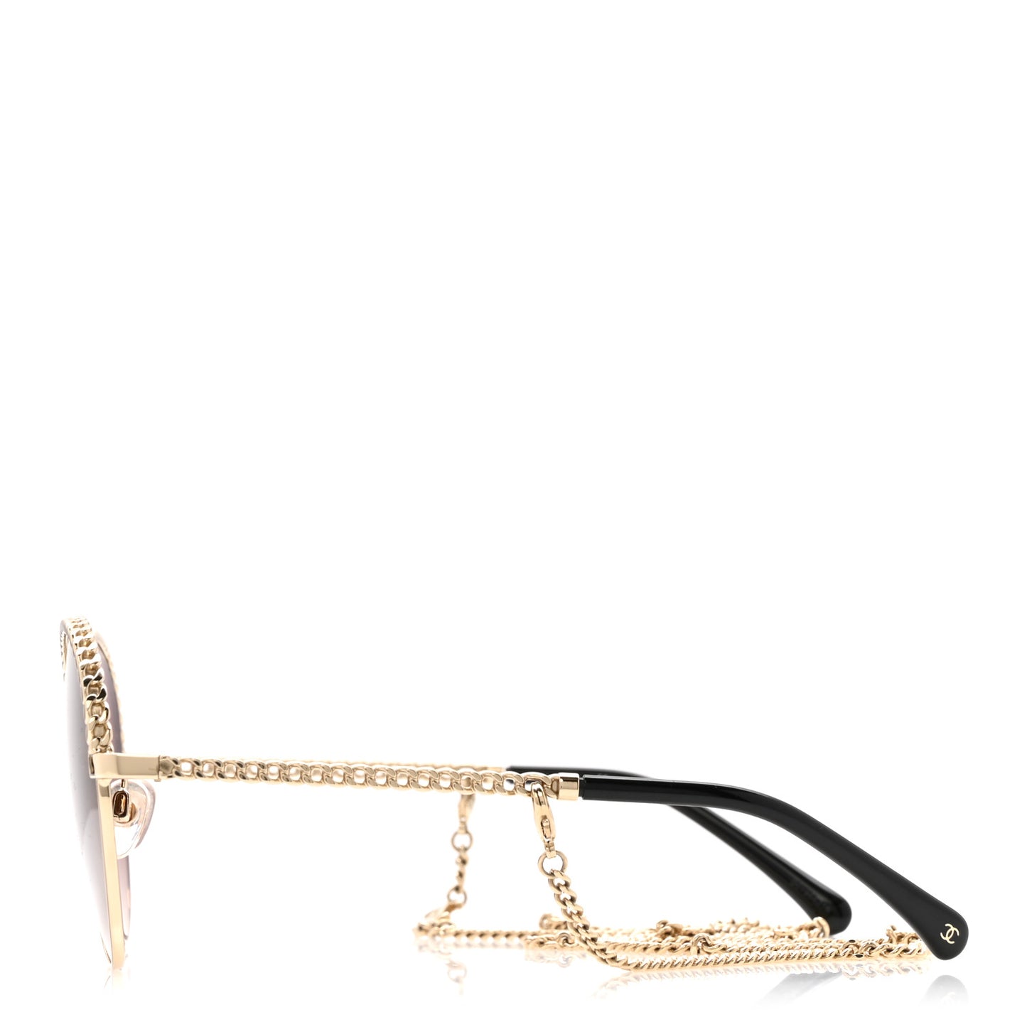 Metal Chain Round Pantos Sunglasses 4242 Brown