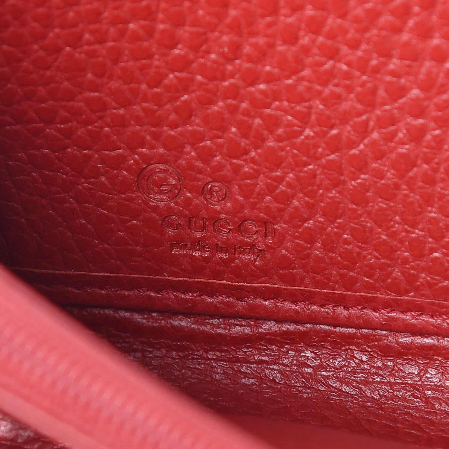 Gucci Dollar Calfskin GG Zip Around Wallet Red 6 of 7