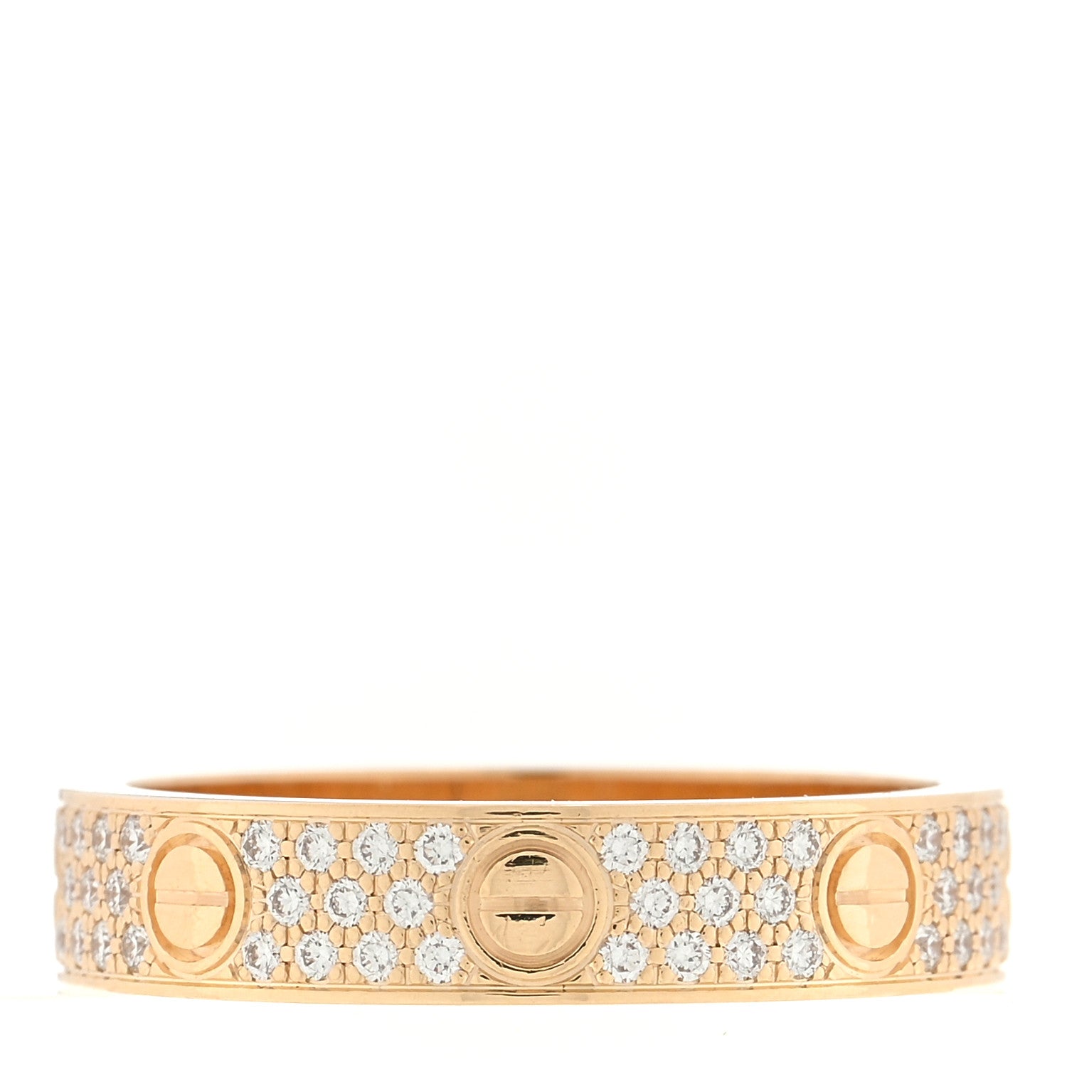Cartier 18K Yellow Gold Diamond 4mm LOVE Wedding Paved Band Ring 51 5.75 3 of 4